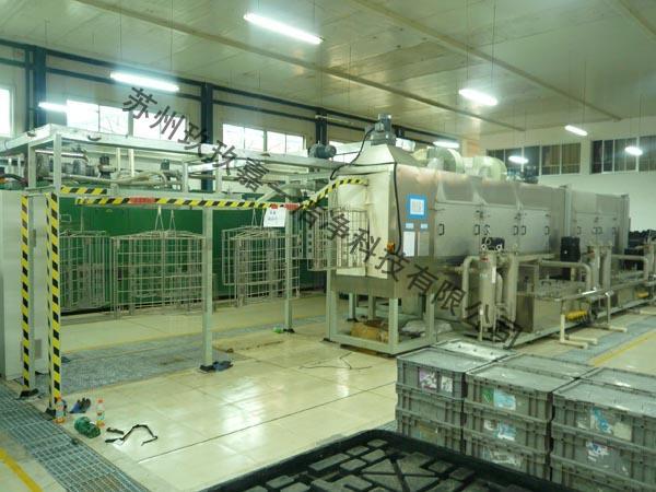 Hanging rod conveyor cleaning machine