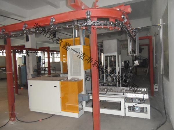 Hanging rod conveyor cleaning machine